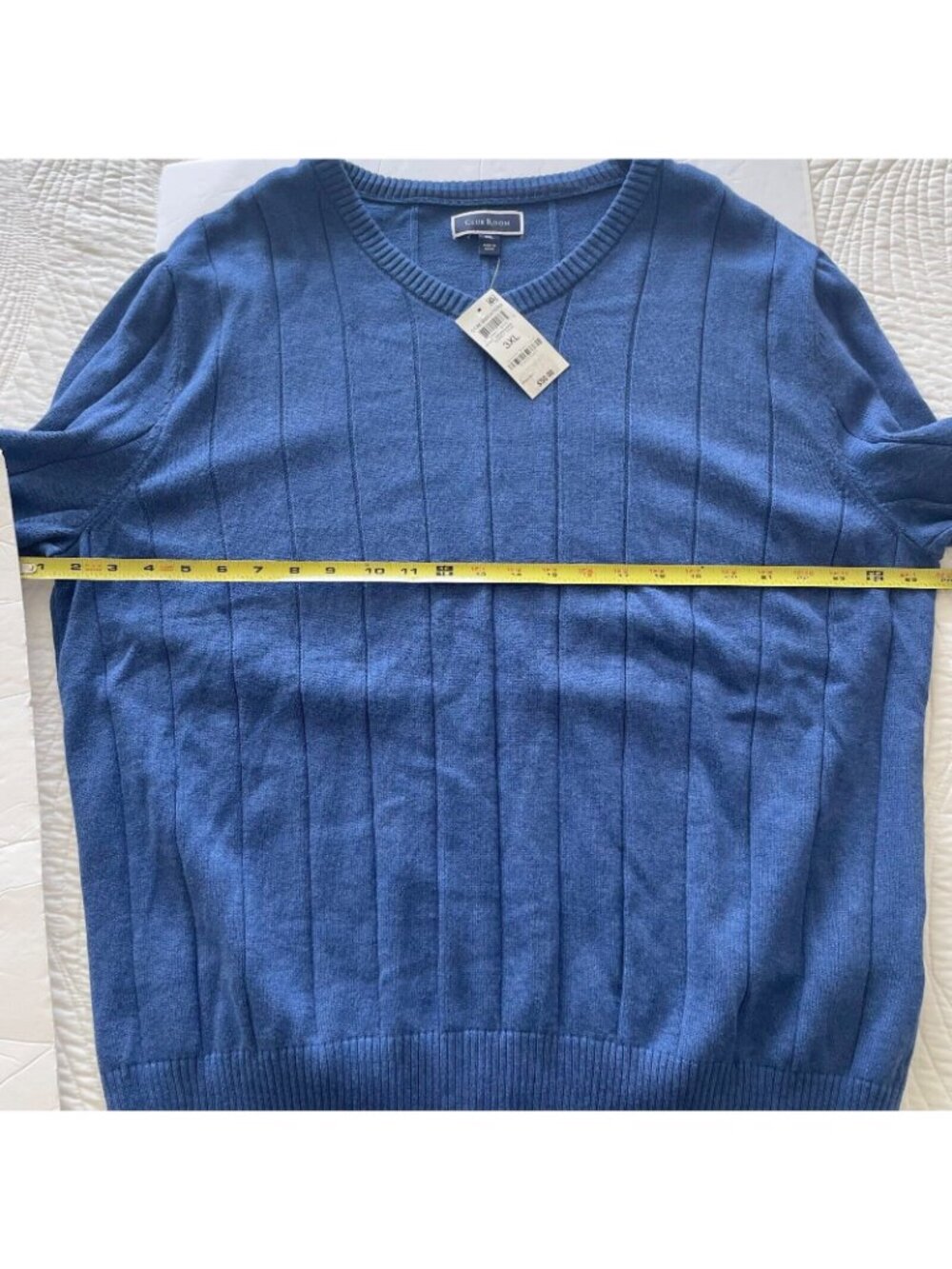 Club Room Men's Retro V Neck Pullover cardigan Sweater Blue Size 3XL - Picture 9 of 10
